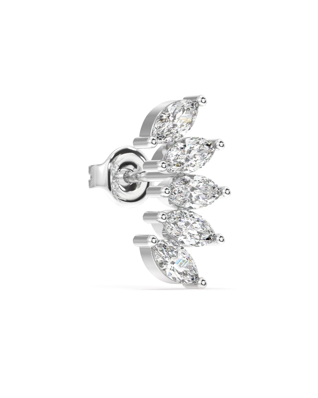 Baguette Stone Crown Stud Earrings - Image 3