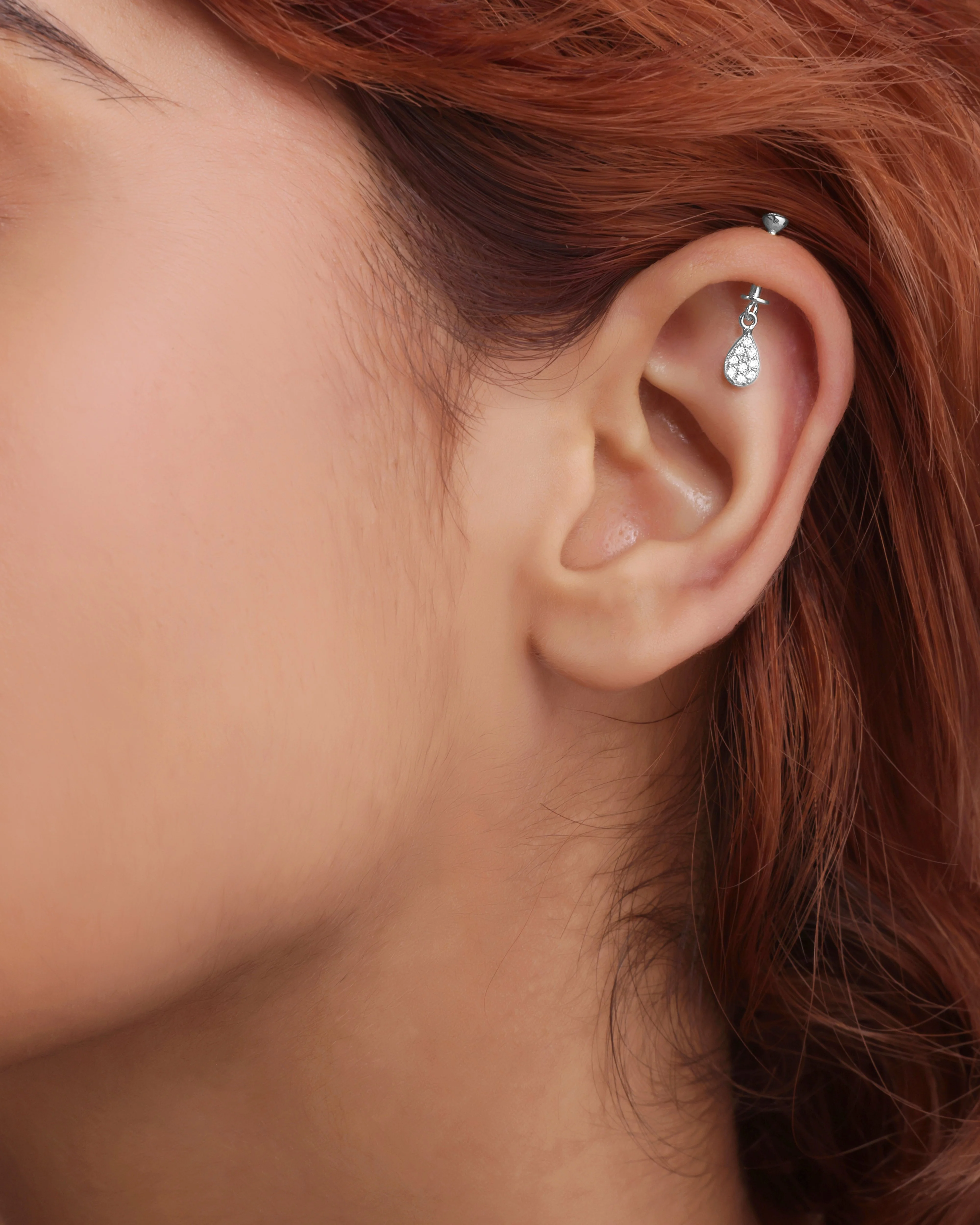 Cubic Zirconia Drop Screw Helix Hanging Earrings - Image 4