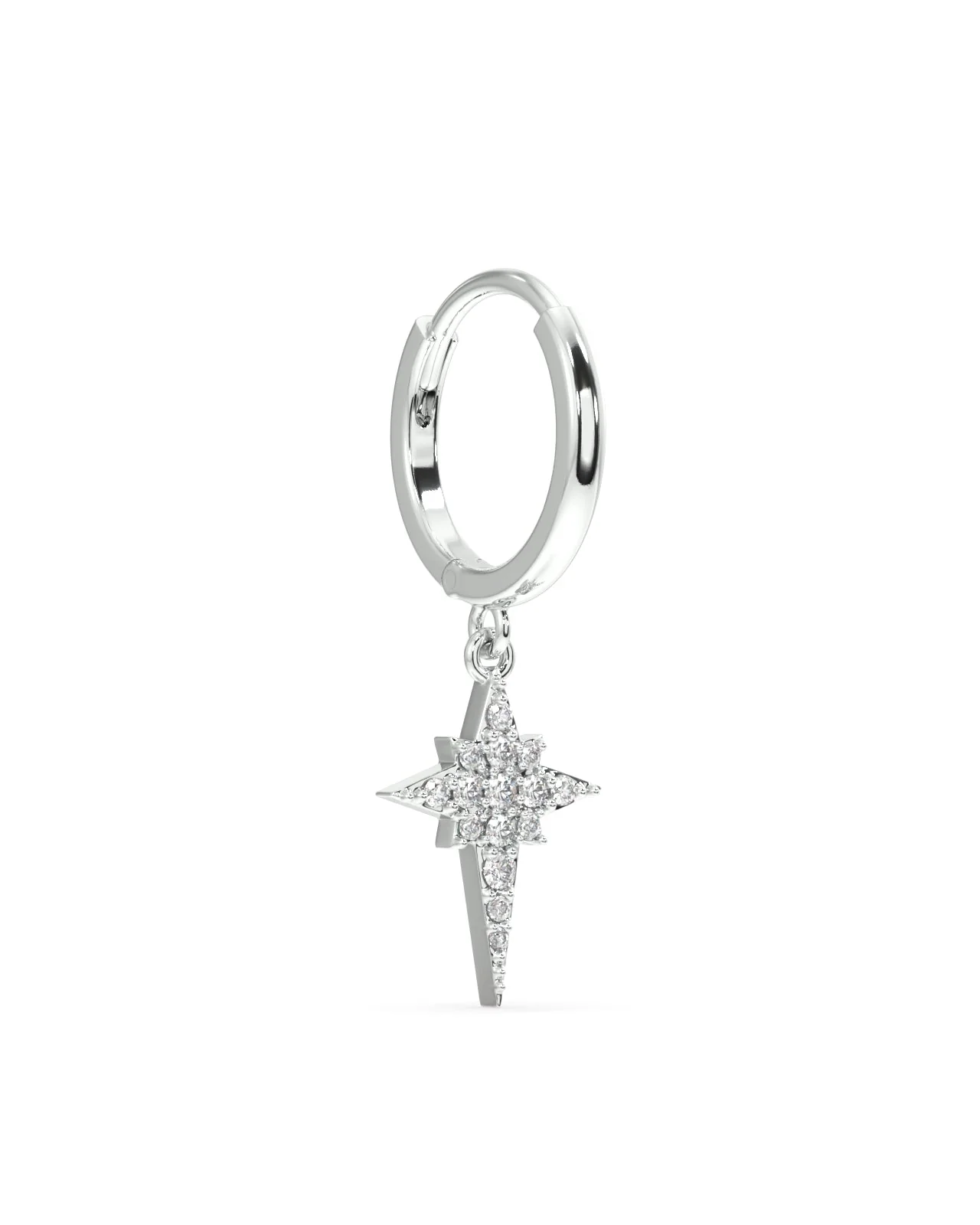 Elongated Star Hoop Earrings - Image 4