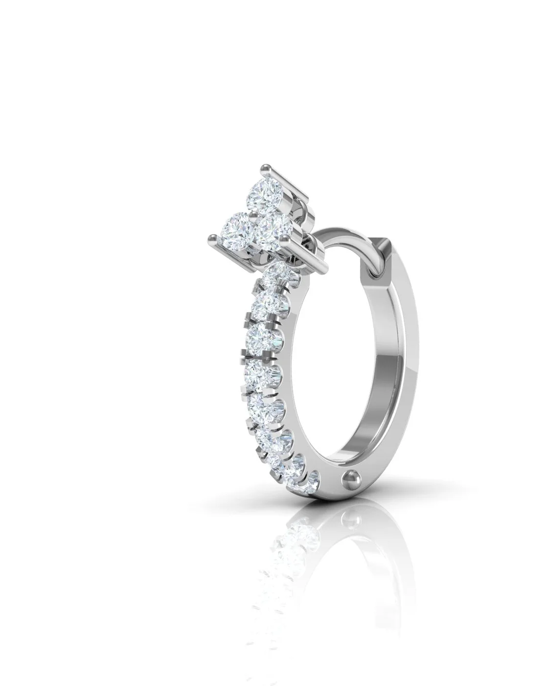Tri Zirconia Hoop Earrings - Image 3