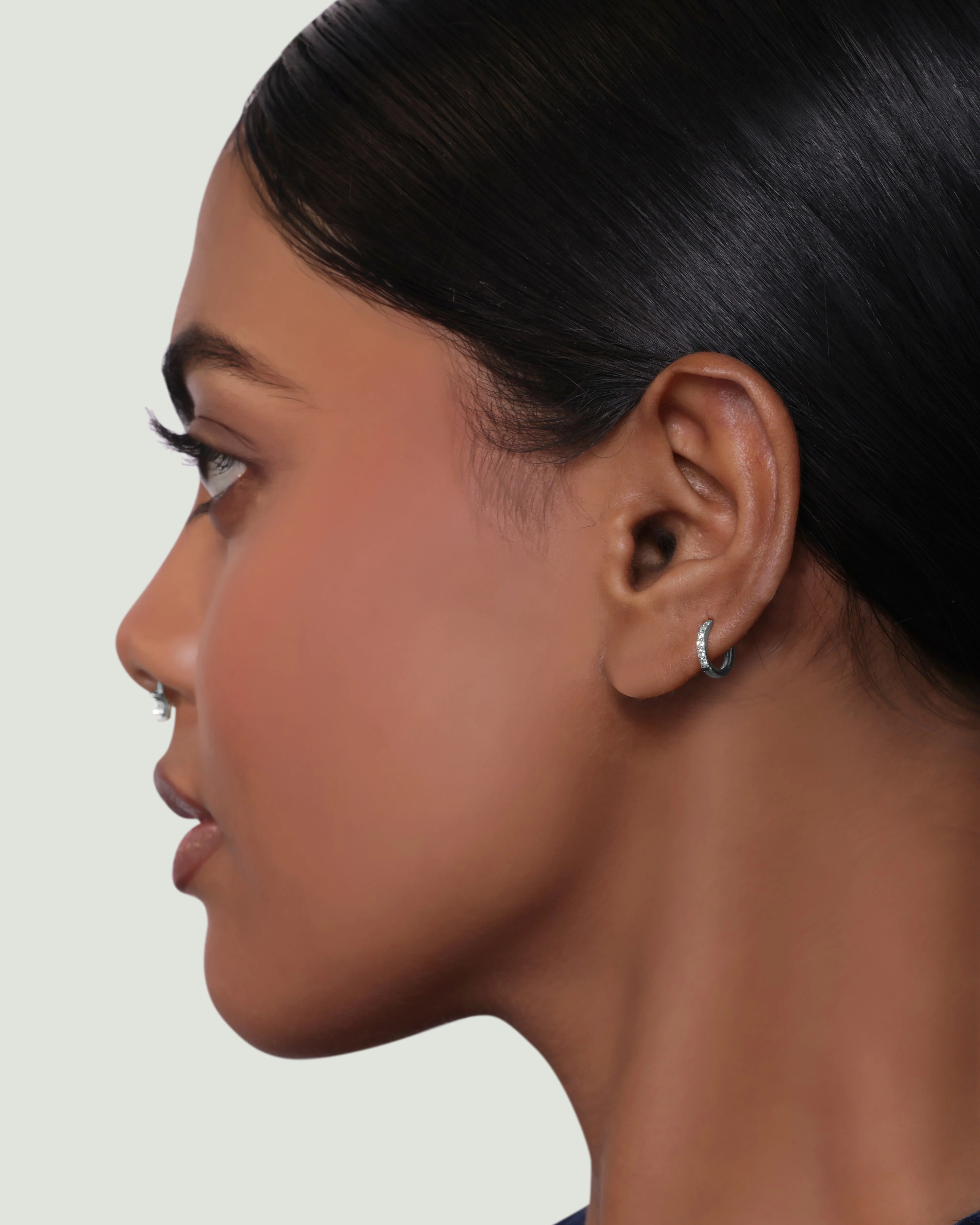 Zirconia Statement Round Hoop Earrings Multiple Size - Image 5